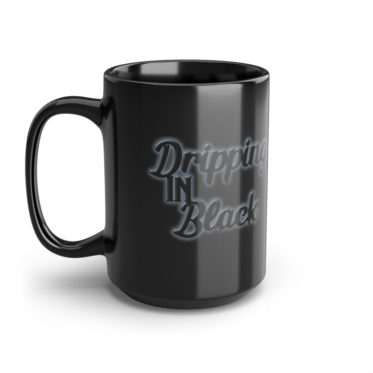Dripping in Black Mug, 15oz